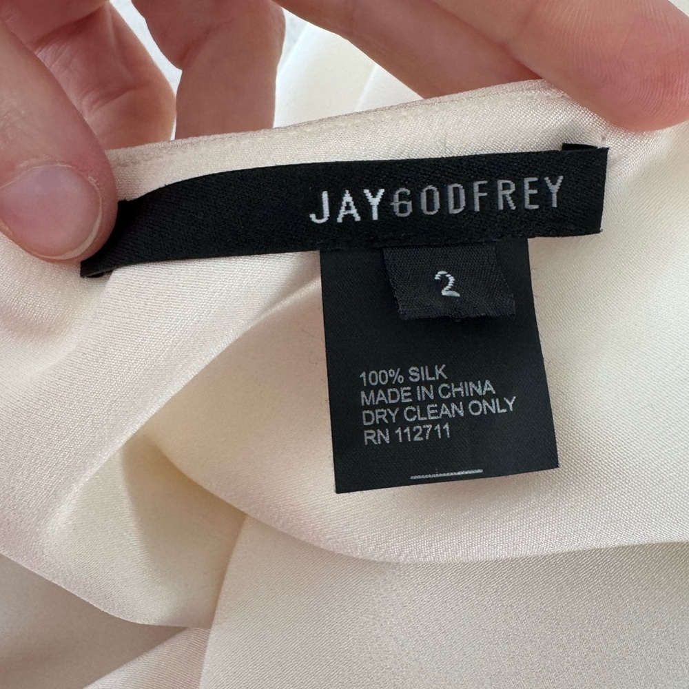 JAY GODFREY One Shoulder Ivory Bow Homecoming Hoco Dress Size 2 - Picture 3 of 4